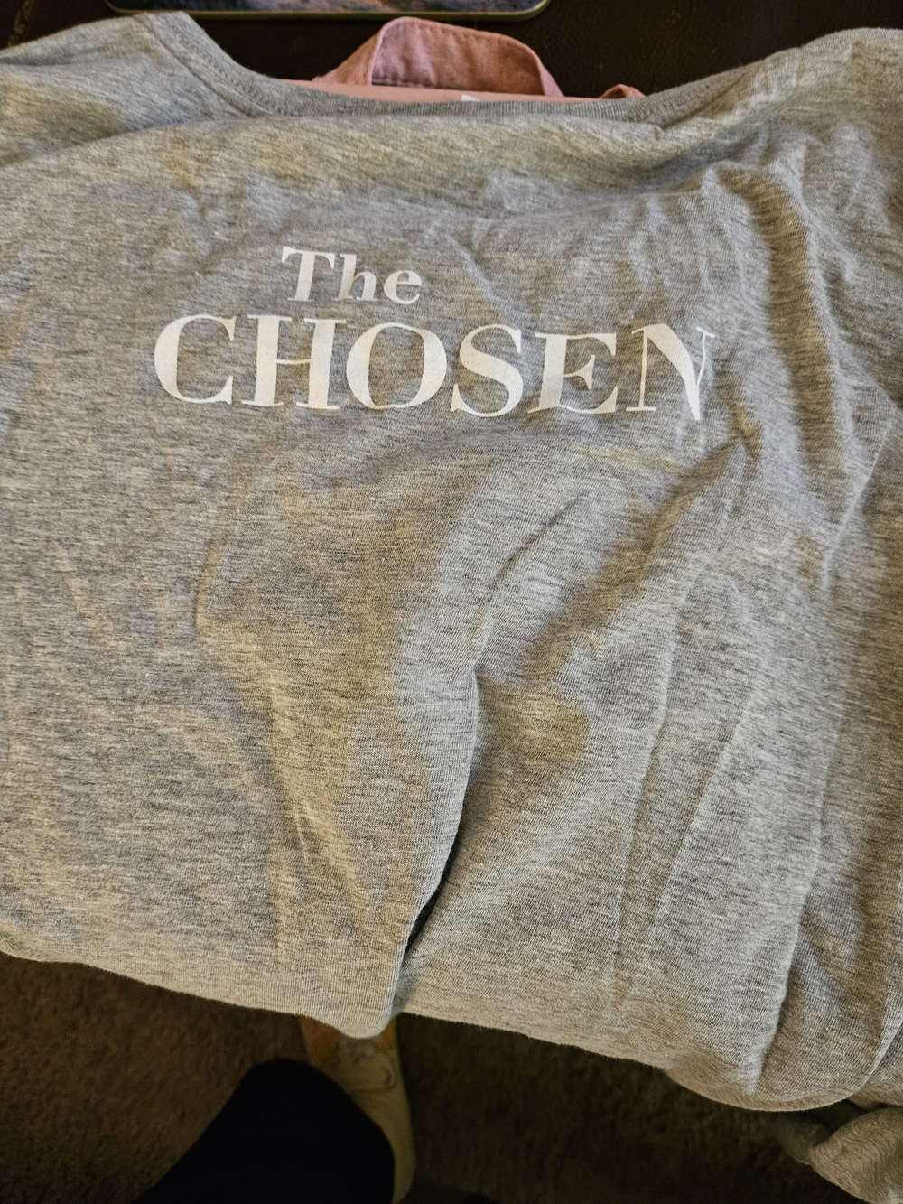 Men's Gray Graphic V-Neck Long Sleeve Shirt - Casual Comfort - Picture 2 of 3